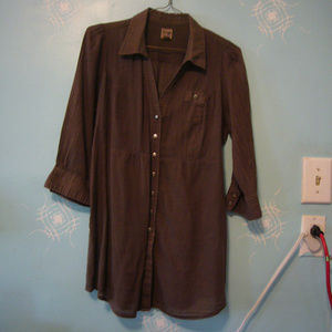 Edme Esyllte Anthropologie Brown Striped Shirt - 8